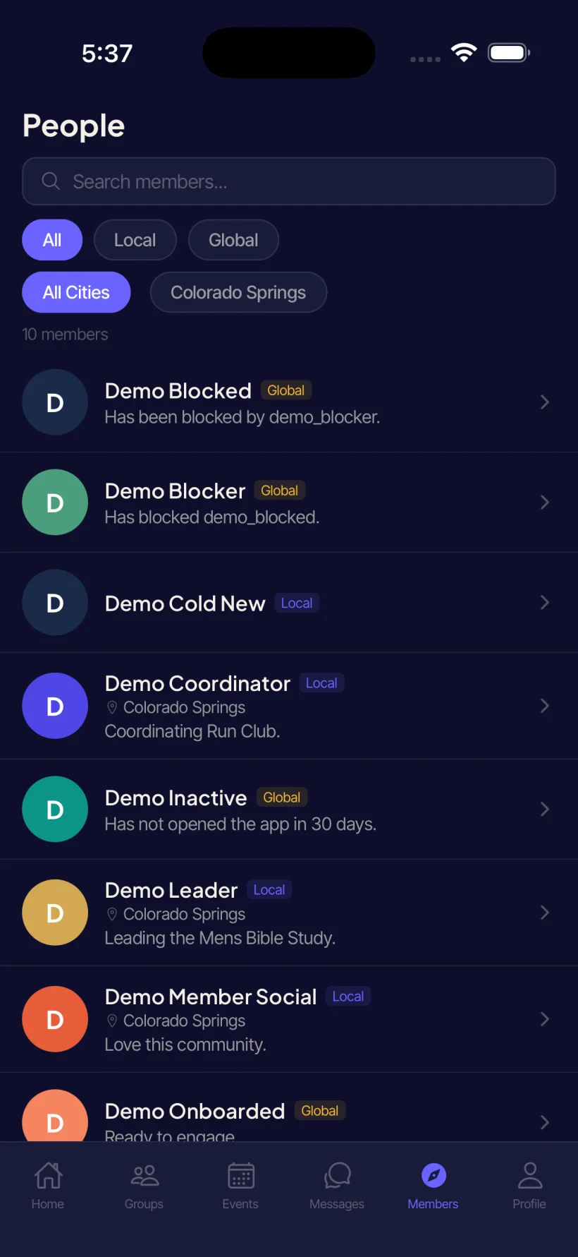 Elevate member directory